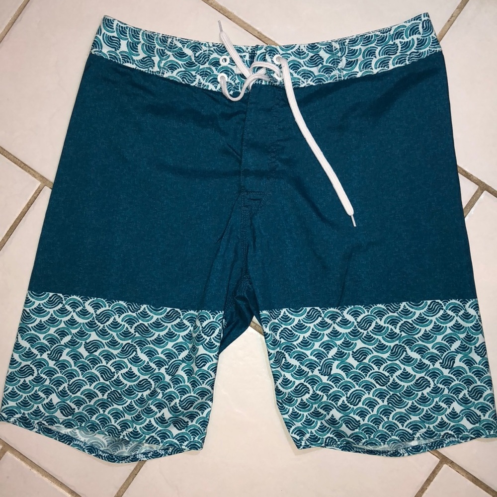 Blue Patterned Old Navy Swim Trunks